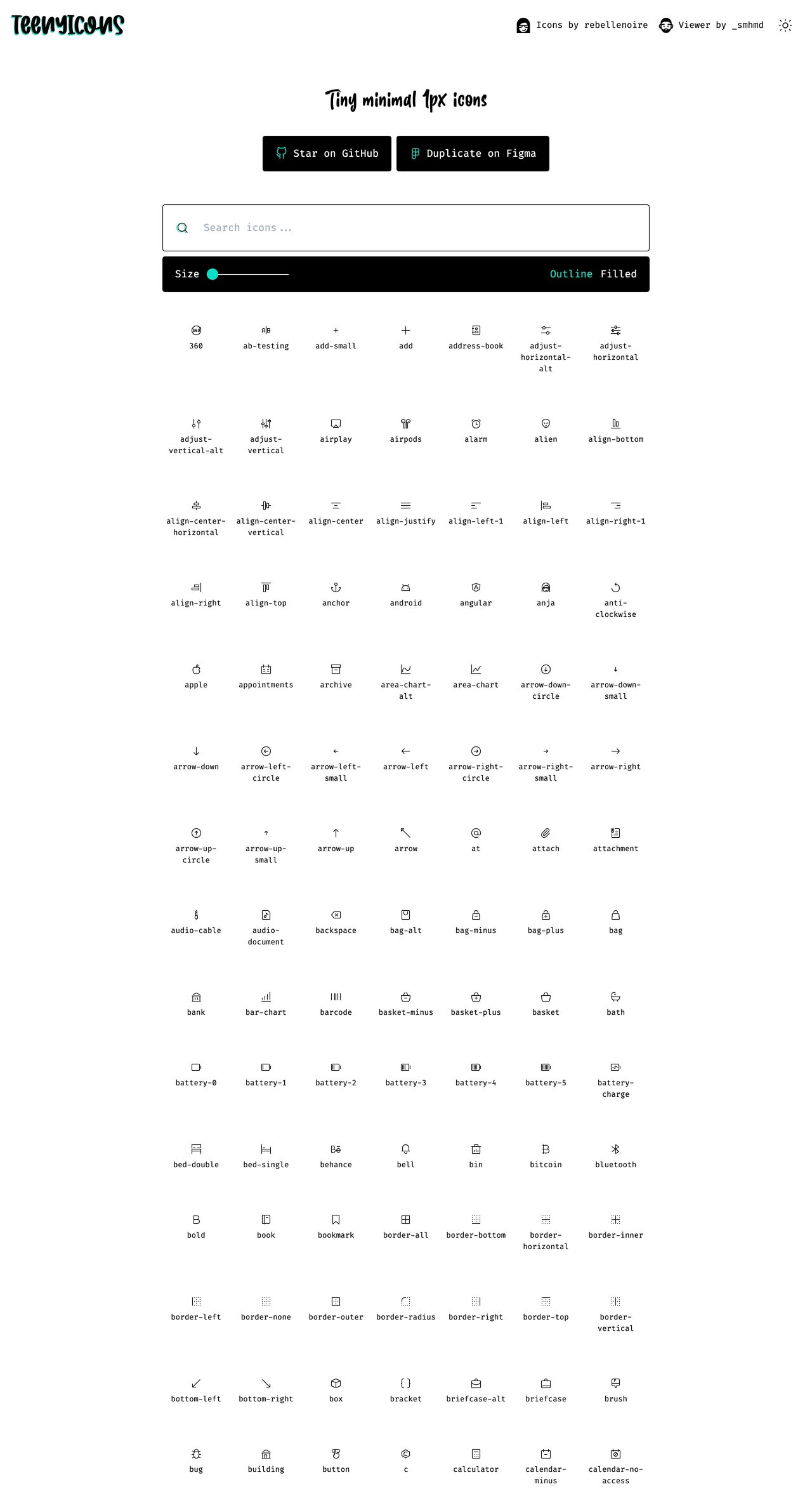 Teenyicons Website Screenshot