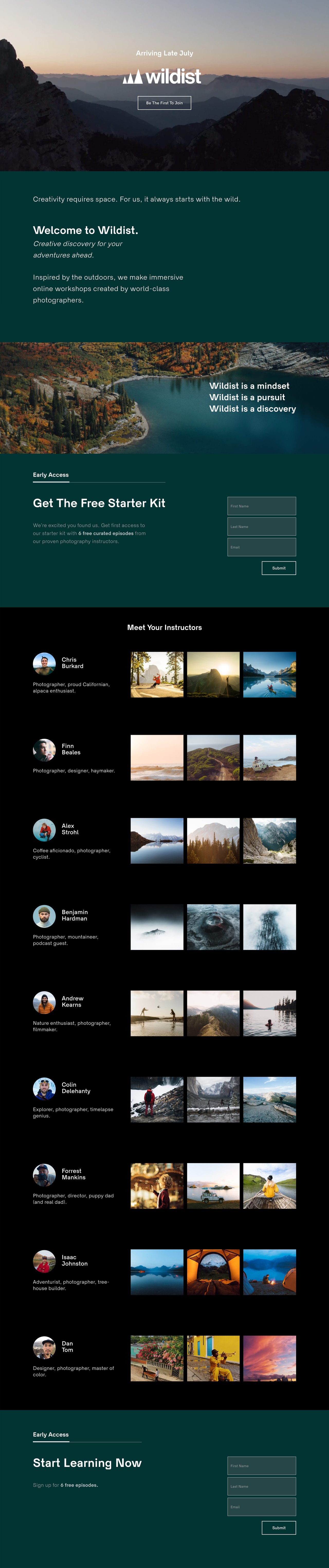Wildist Website Screenshot