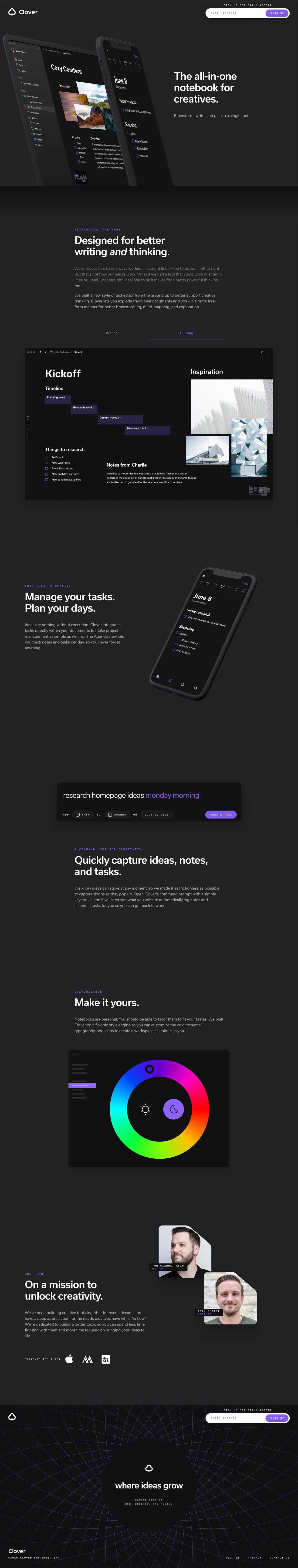 Clover Website Screenshot