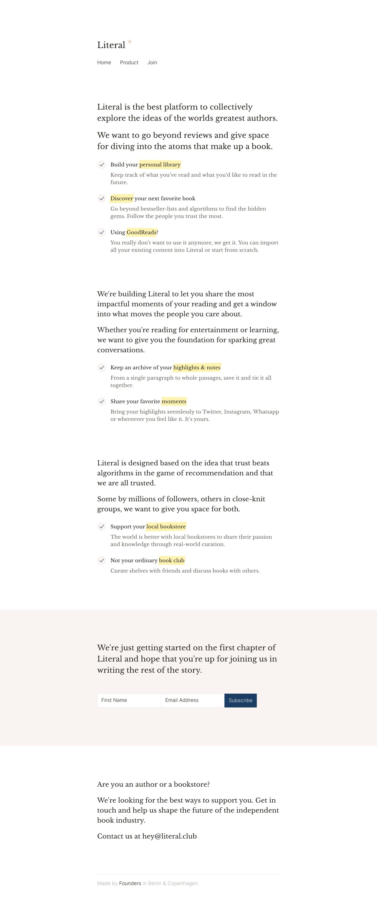 Literal Website Screenshot