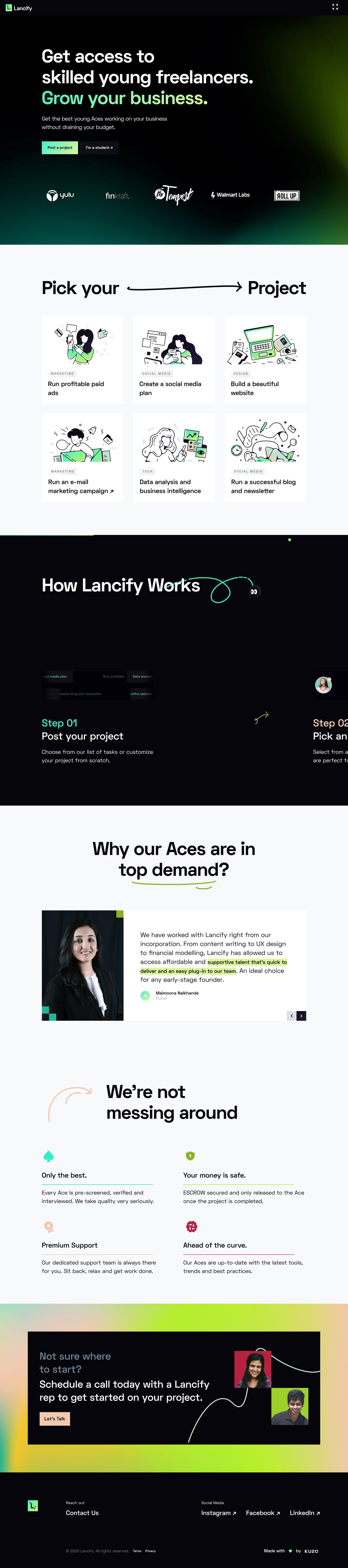 Lancify Website Screenshot