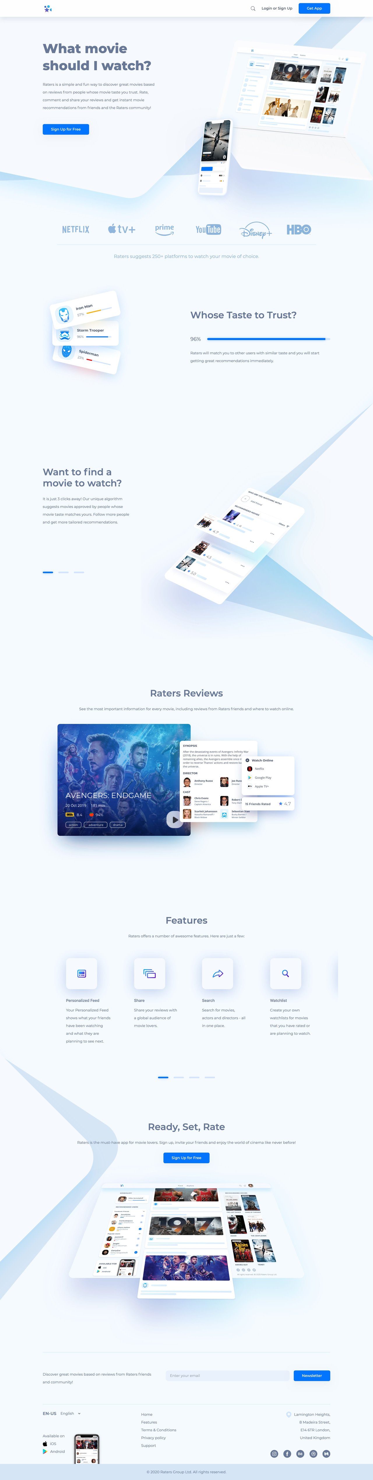 Raters Website Screenshot