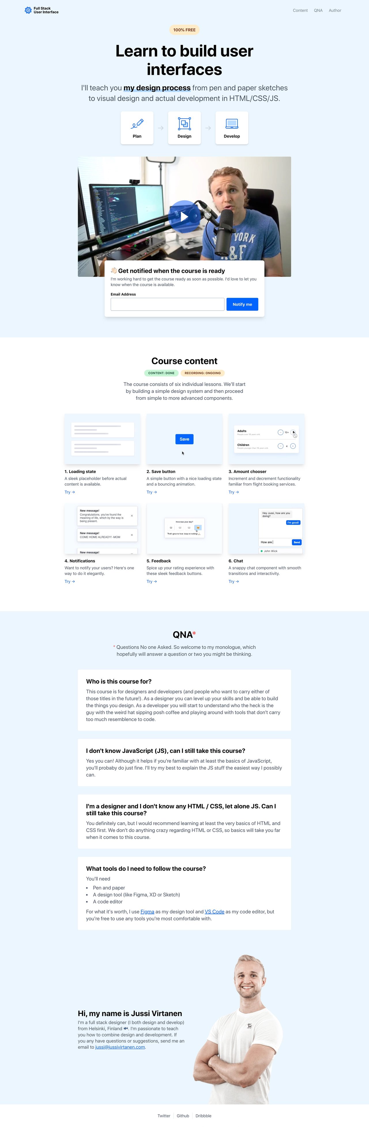 Full Stack UI Website Screenshot