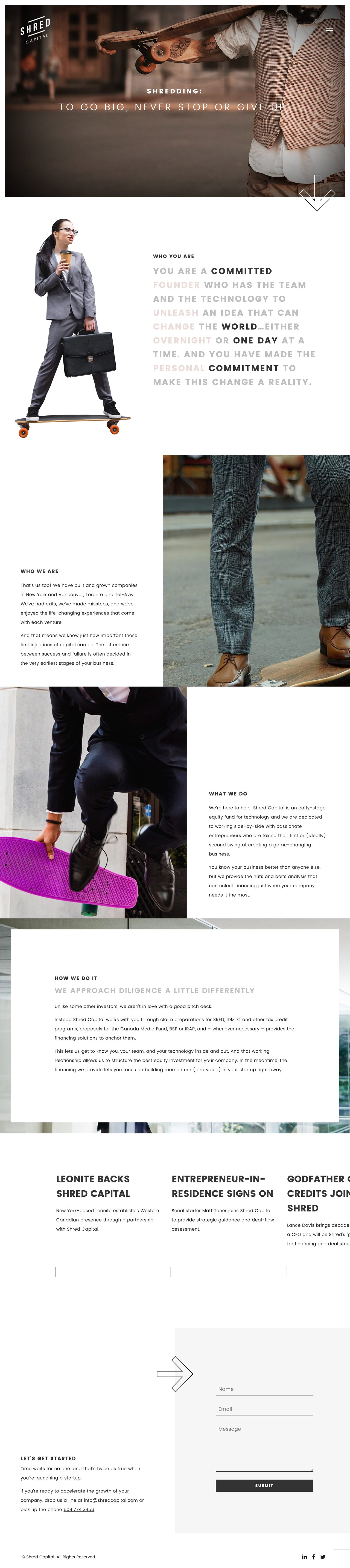 Shred Capital Website Screenshot