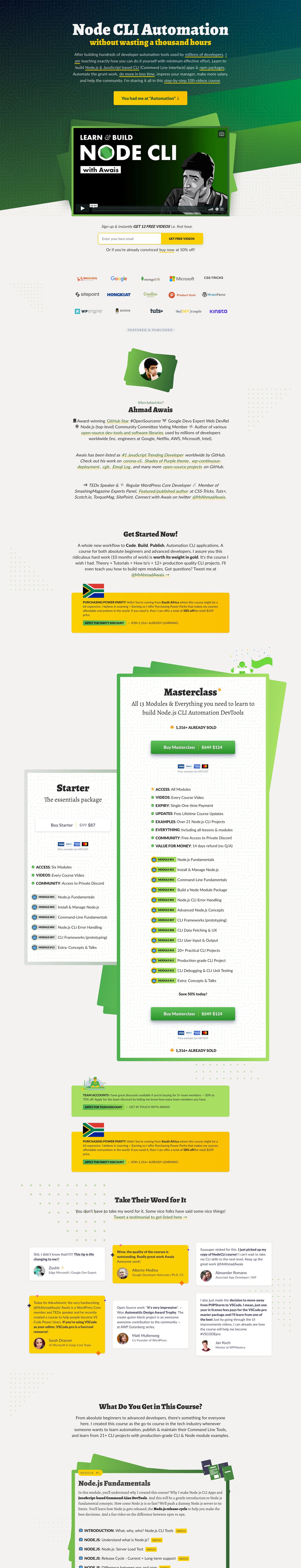 Node.js CLI Website Screenshot