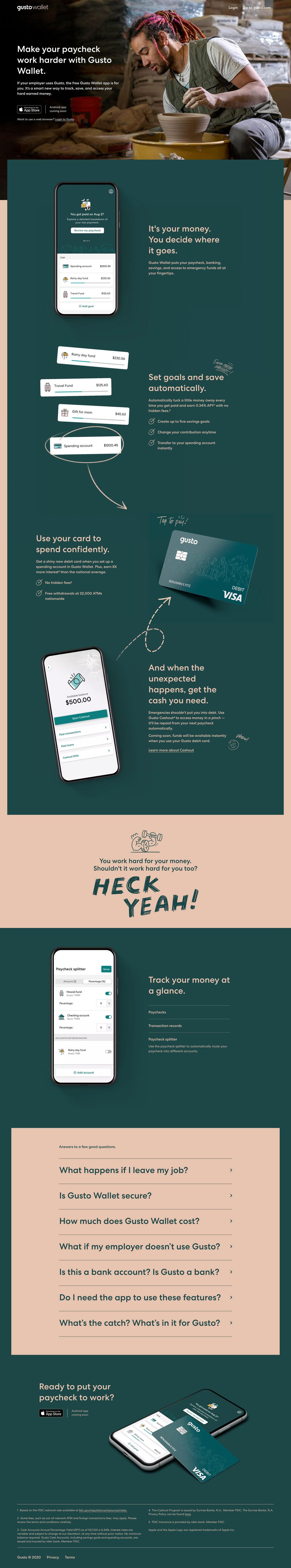 Gusto Wallet Website Screenshot