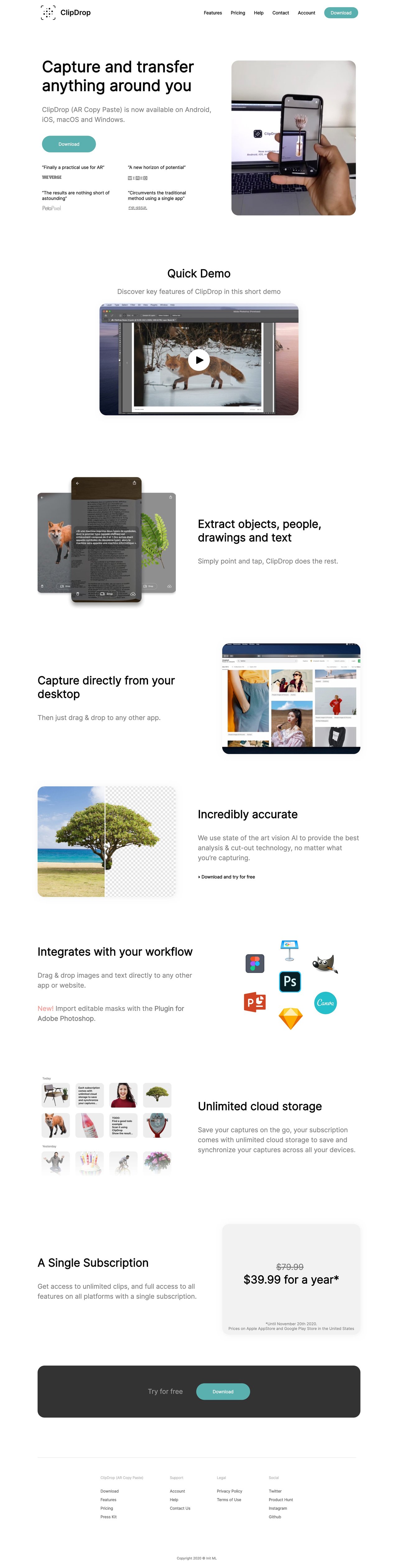 ClipDrop Website Screenshot