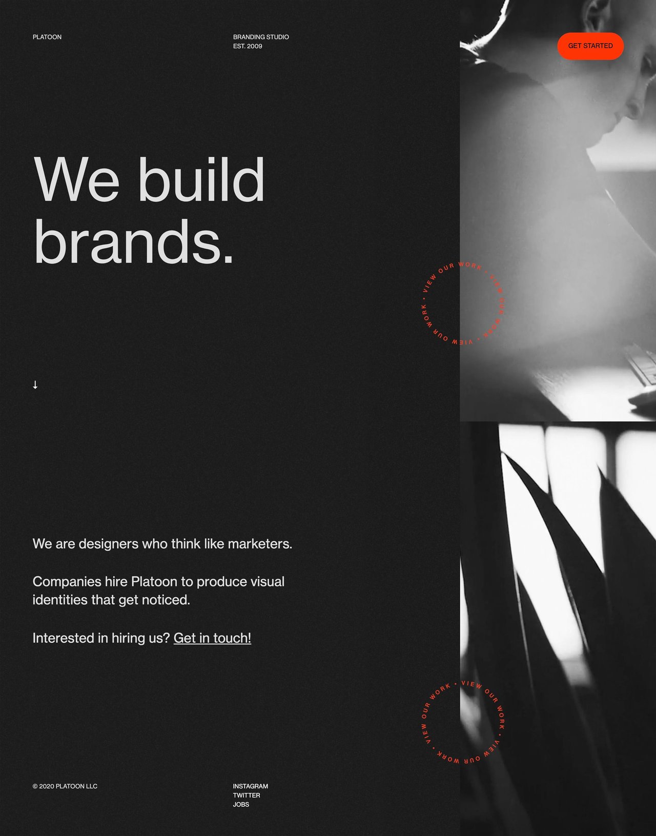 Platoon Website Screenshot