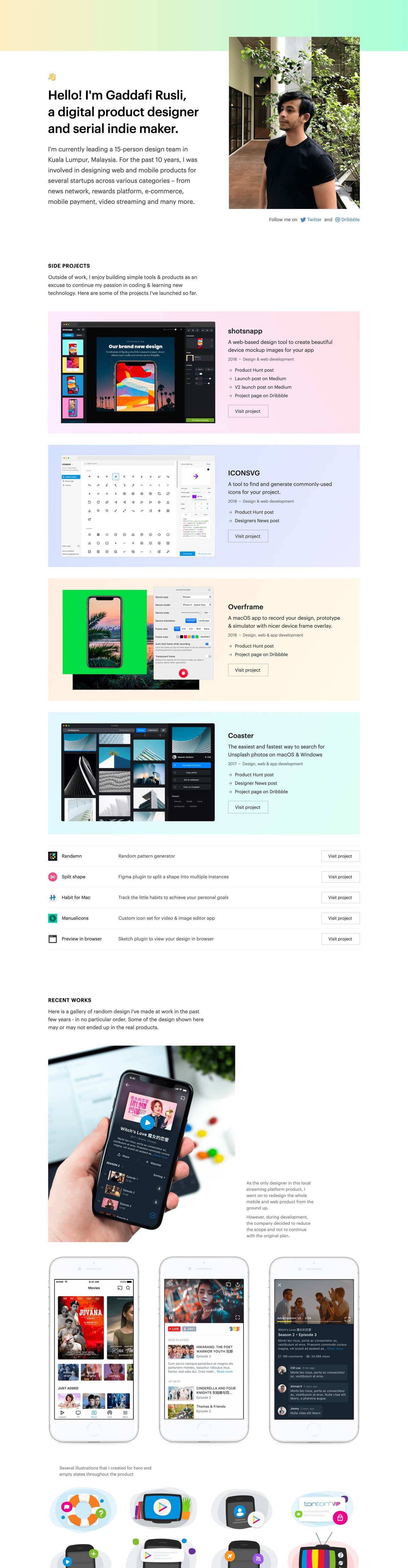 Gaddafi Rusli Website Screenshot