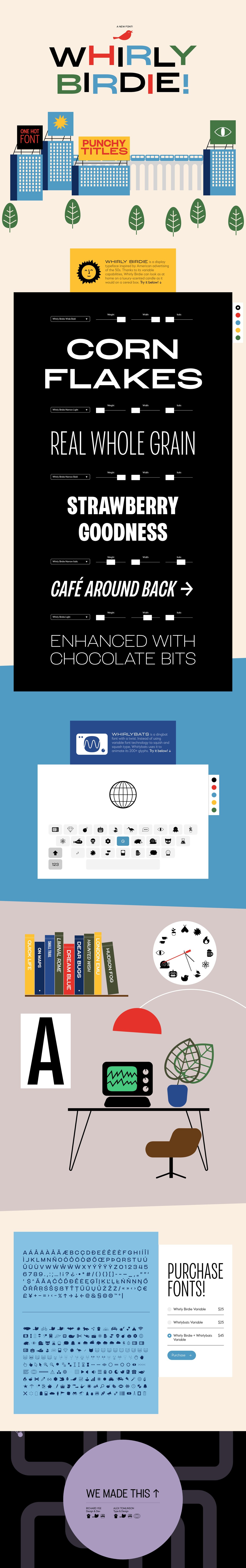 Whirly Birdie Variable Font Website Screenshot