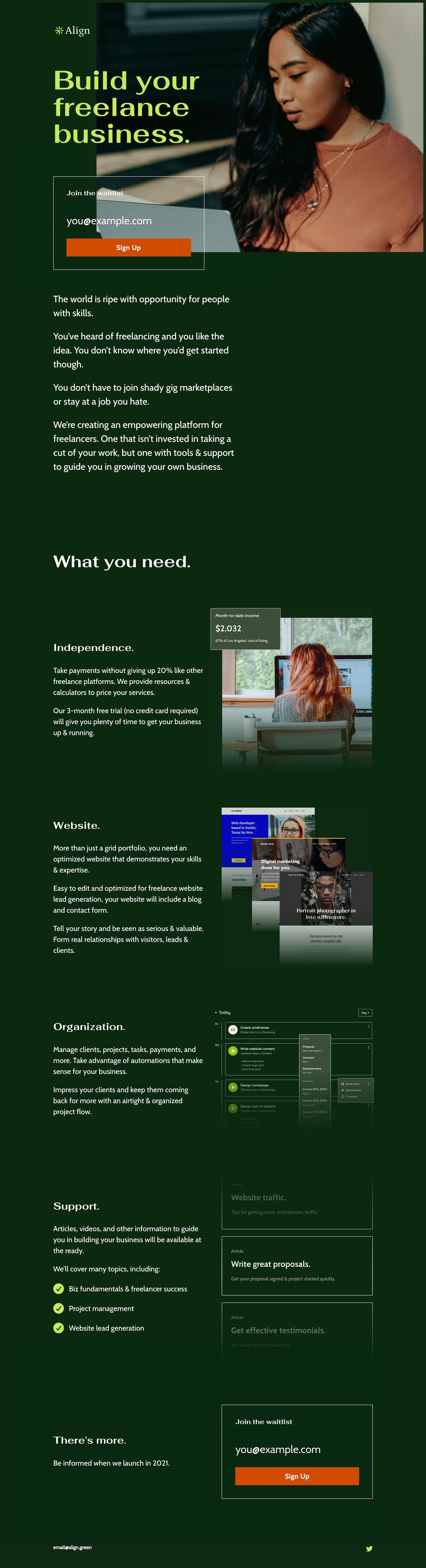 Align Website Screenshot