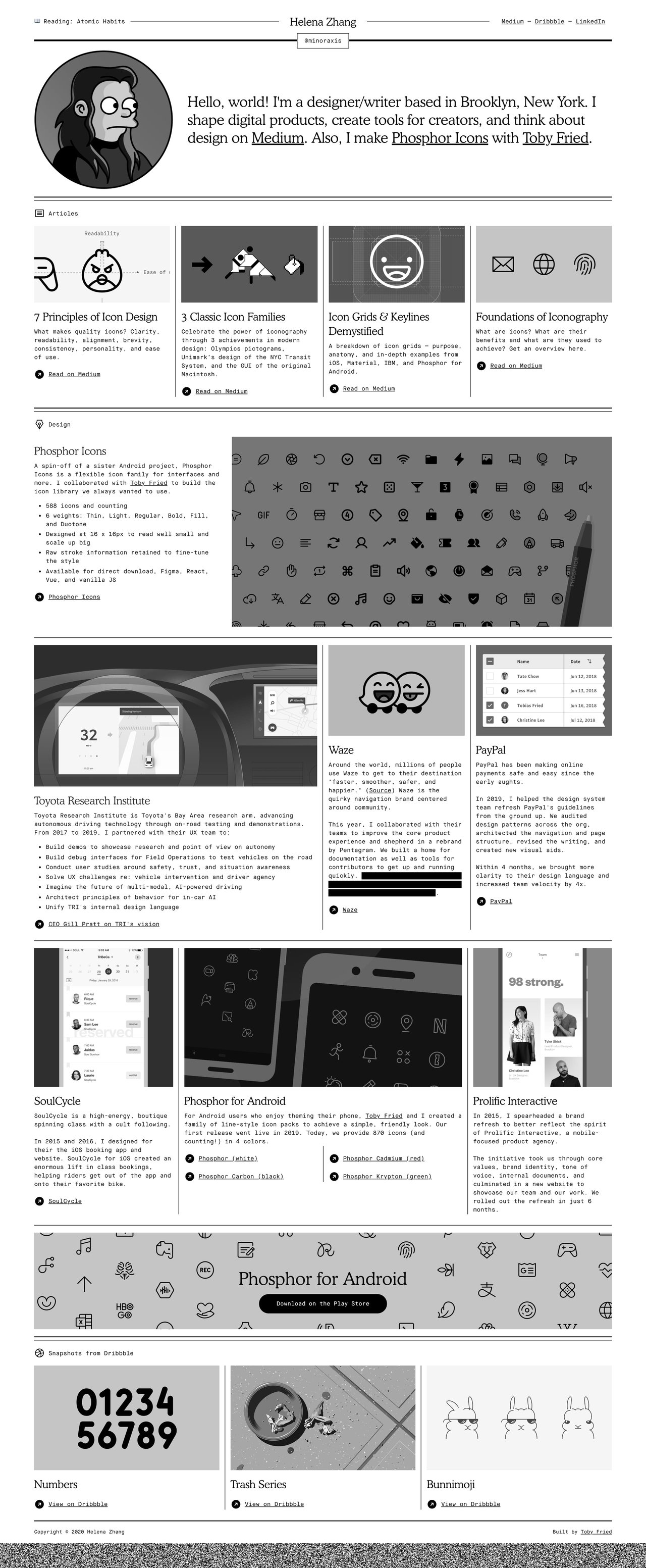 Helena Zhang Website Screenshot