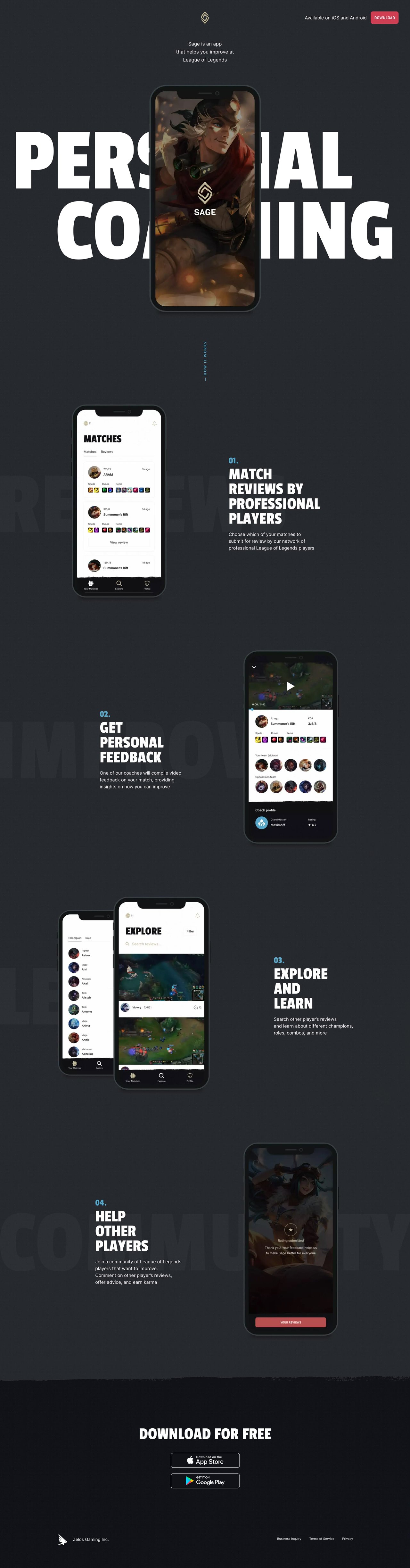 Sage Website Screenshot