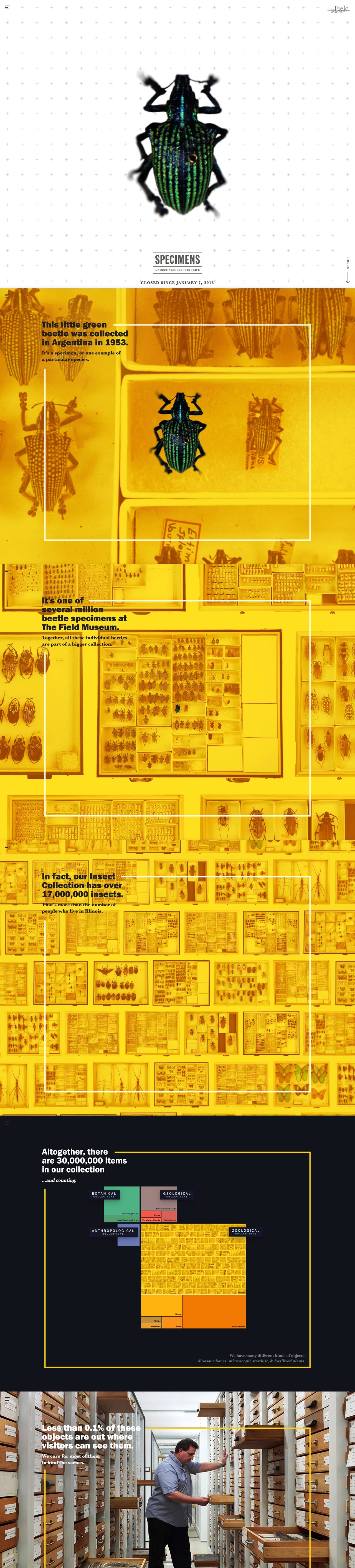 Specimens – The Field Museum Website Screenshot