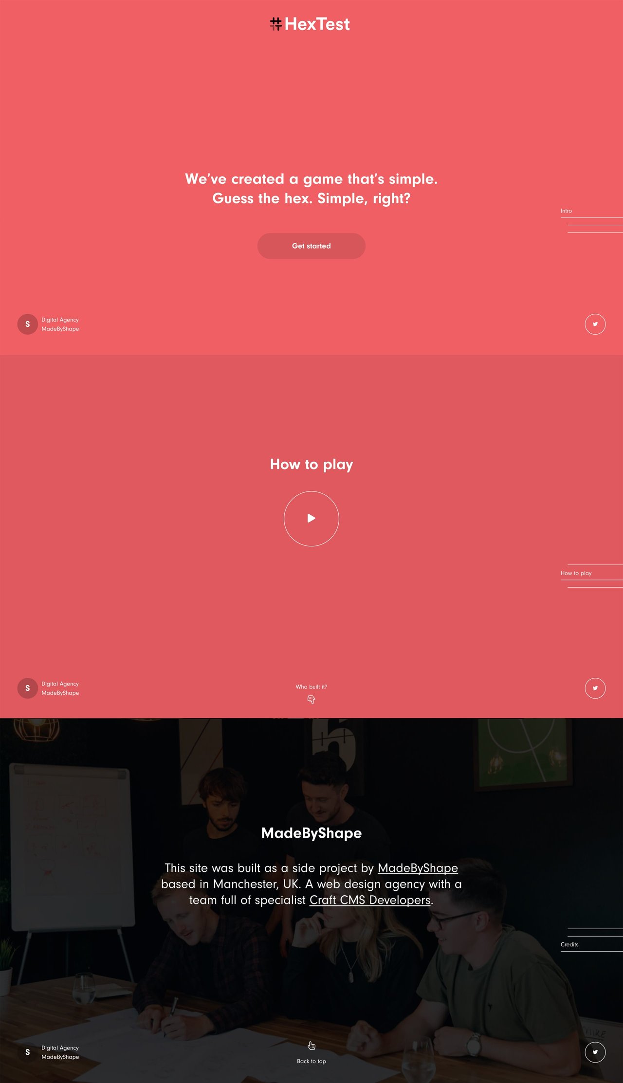 Hex Test Website Screenshot