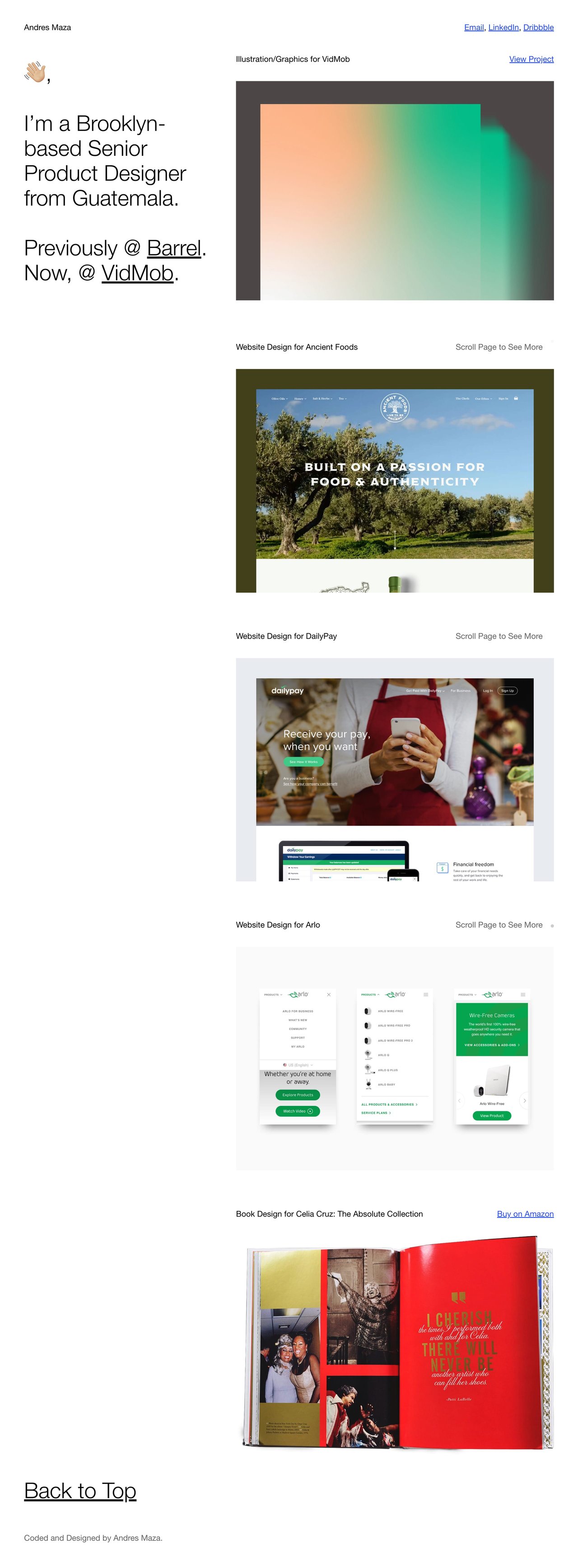 Andres Maza Website Screenshot