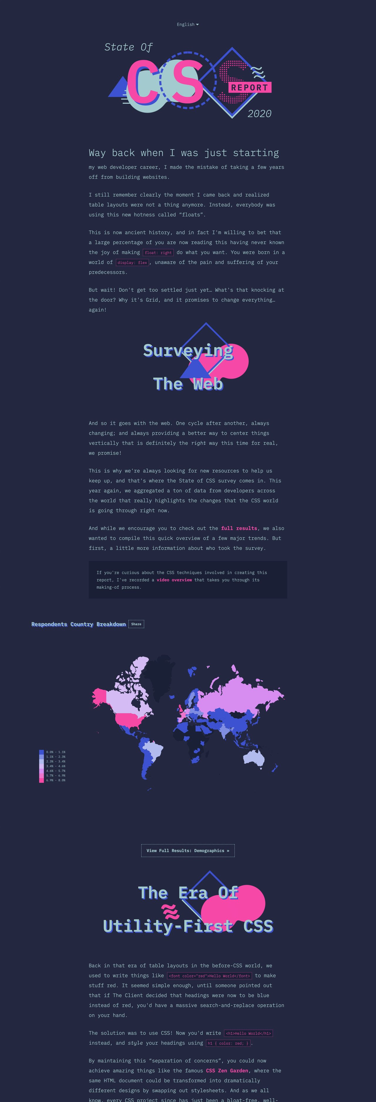 The State of CSS 2020 Website Screenshot
