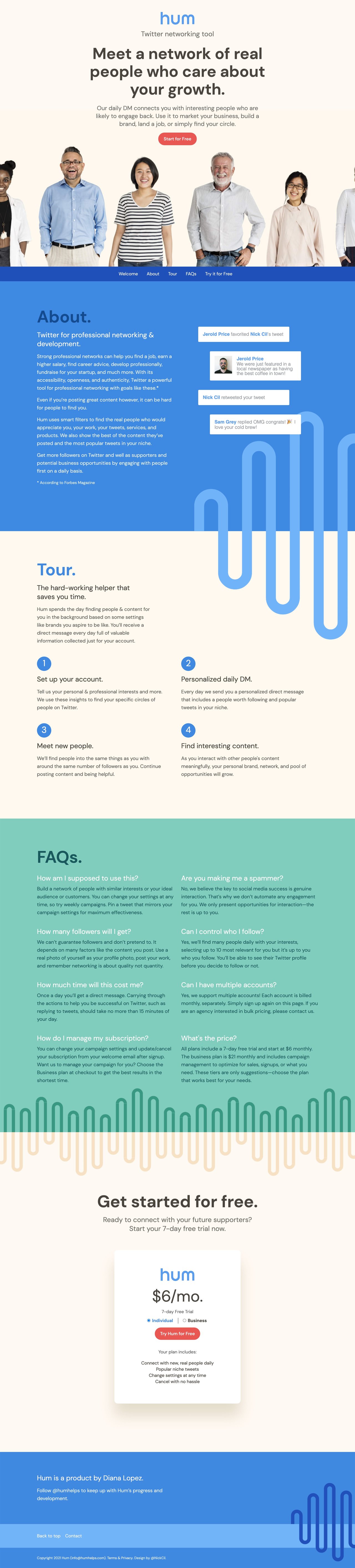 Hum Website Screenshot