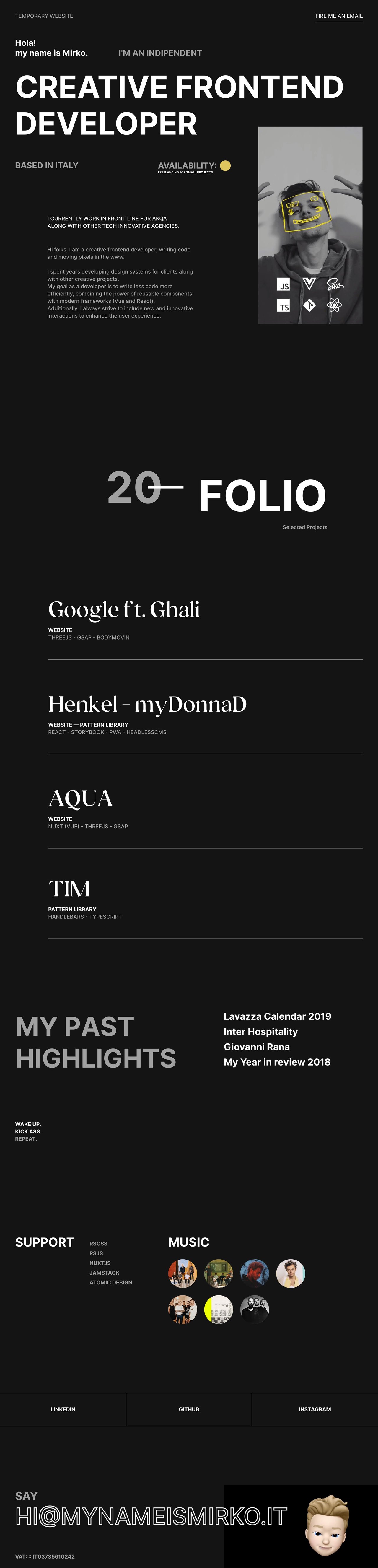 Mirko Saugo Website Screenshot