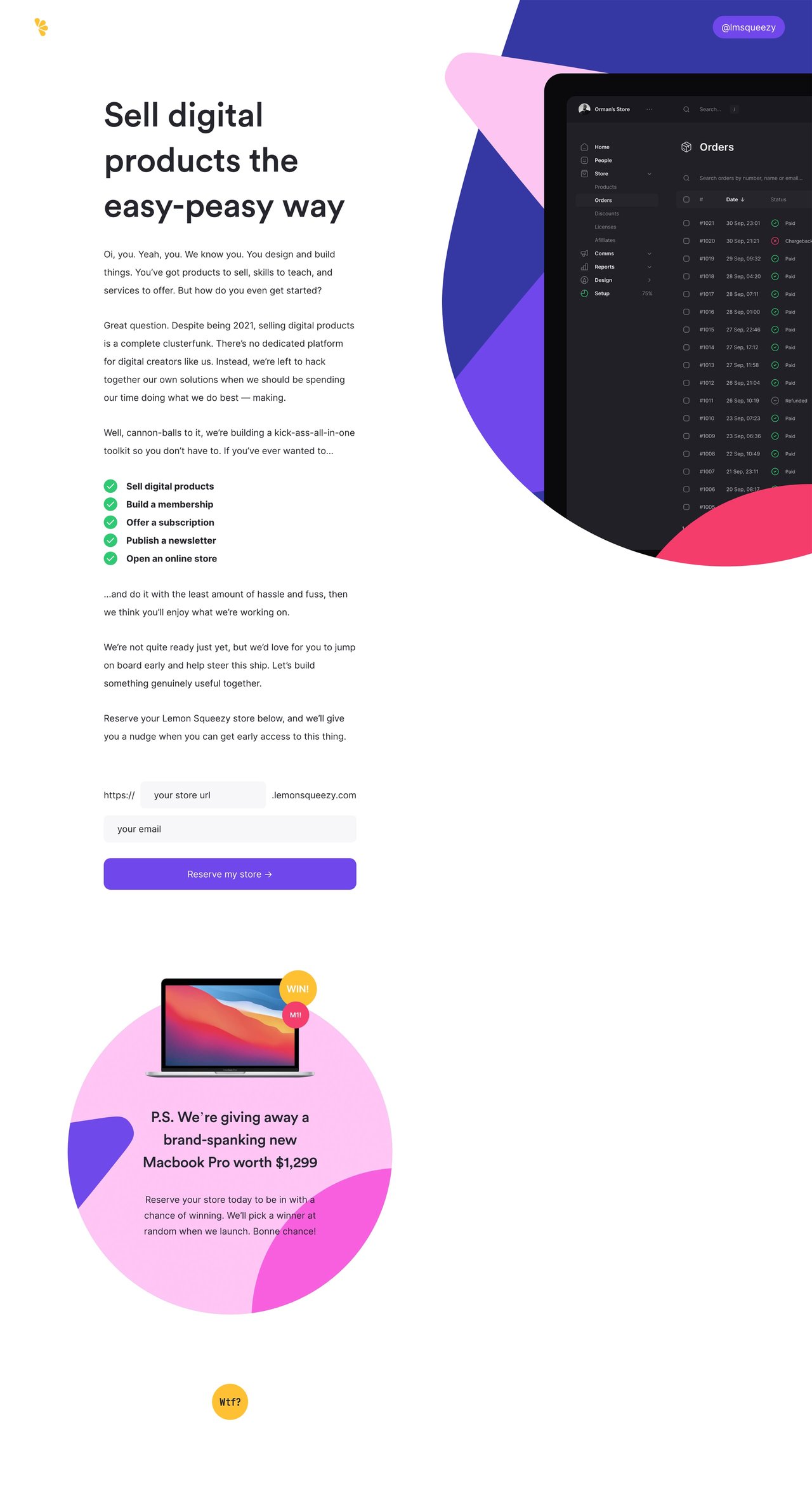 Lemon Squeezy Website Screenshot