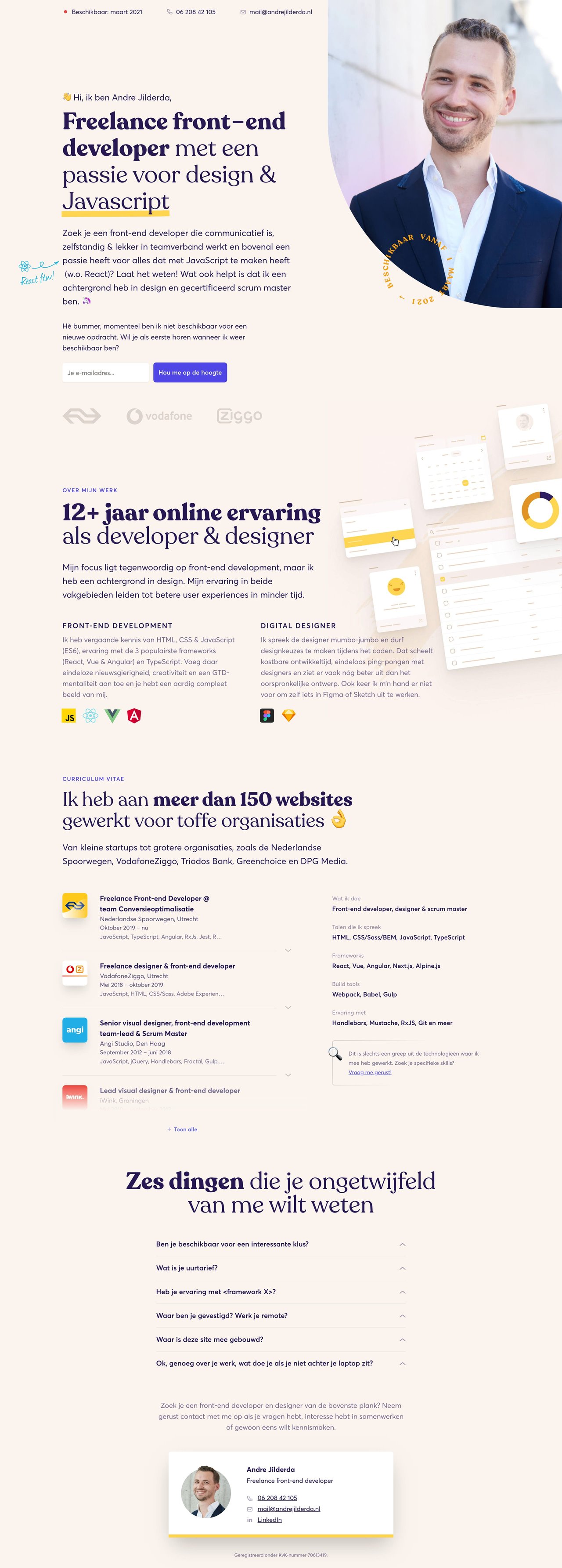 Andre Jilderda Website Screenshot