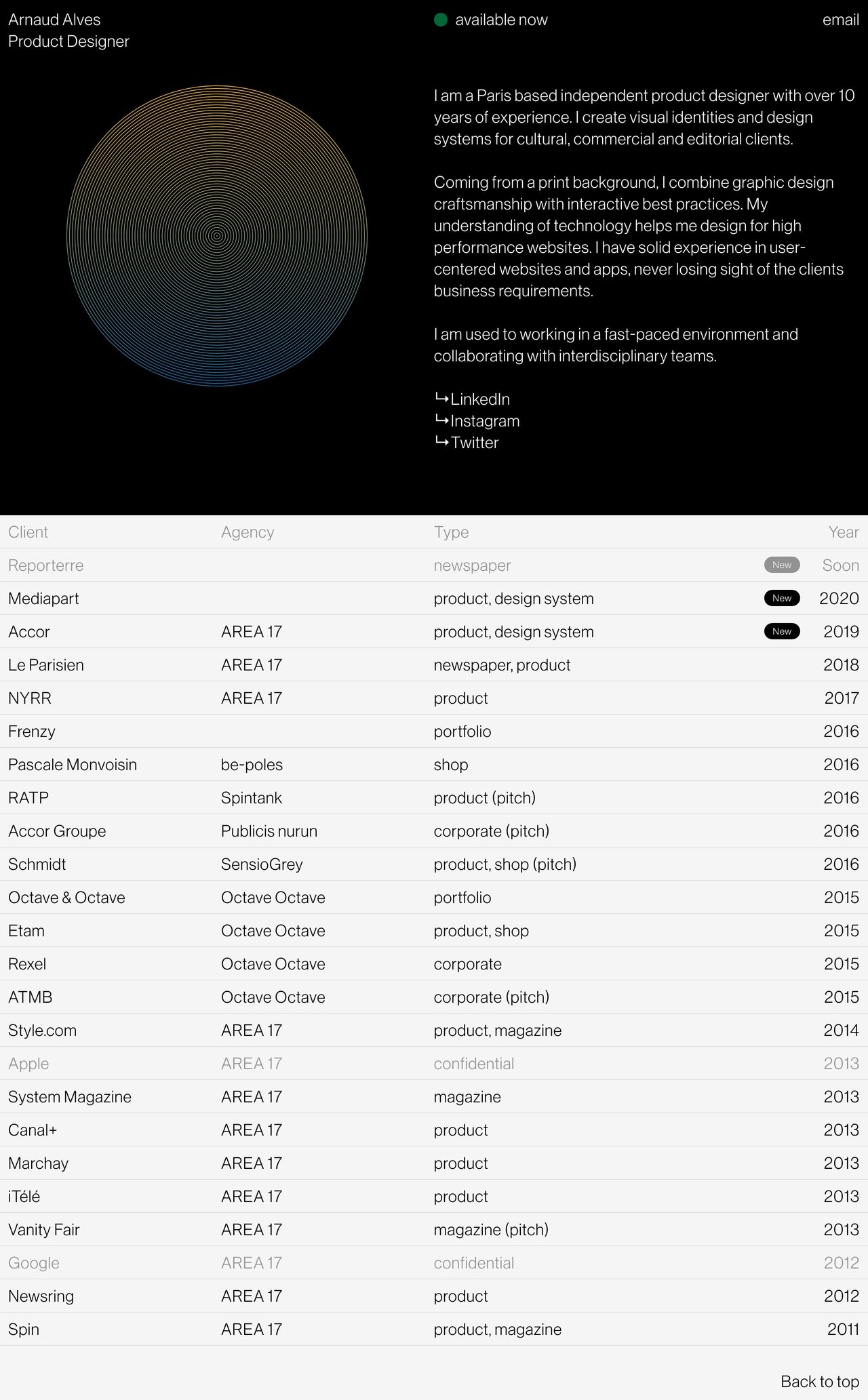 Arnaud Alves Website Screenshot