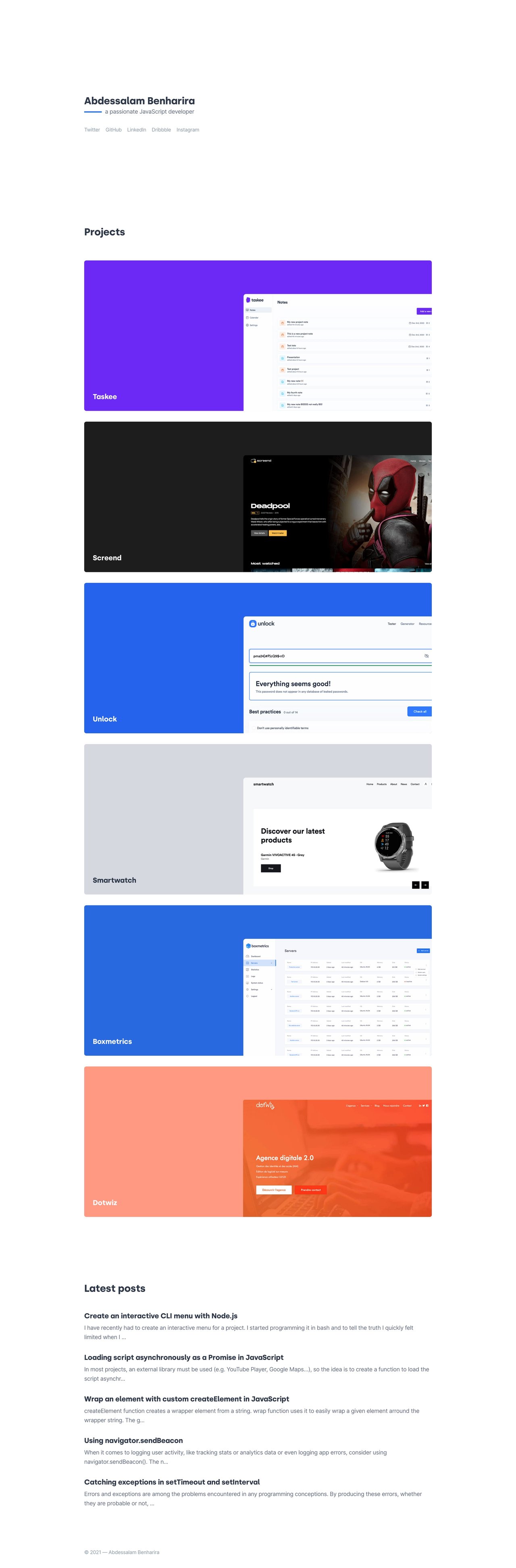 Abdessalam Benharira Website Screenshot