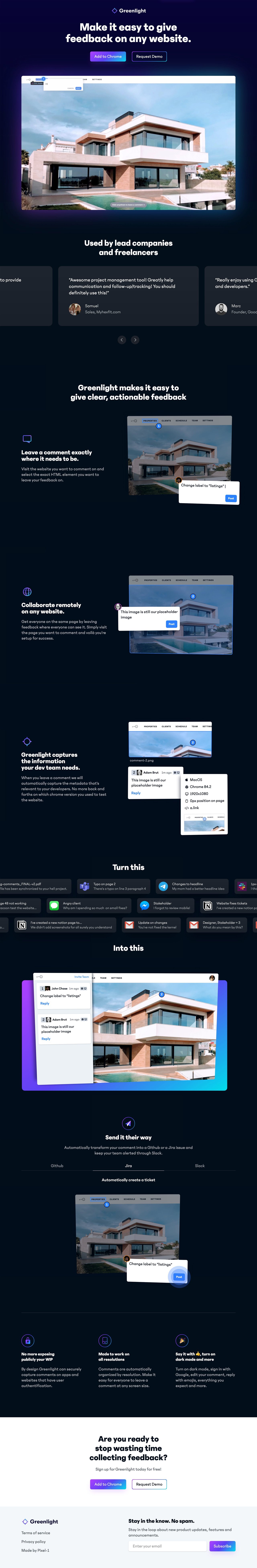 Greenlight Website Screenshot
