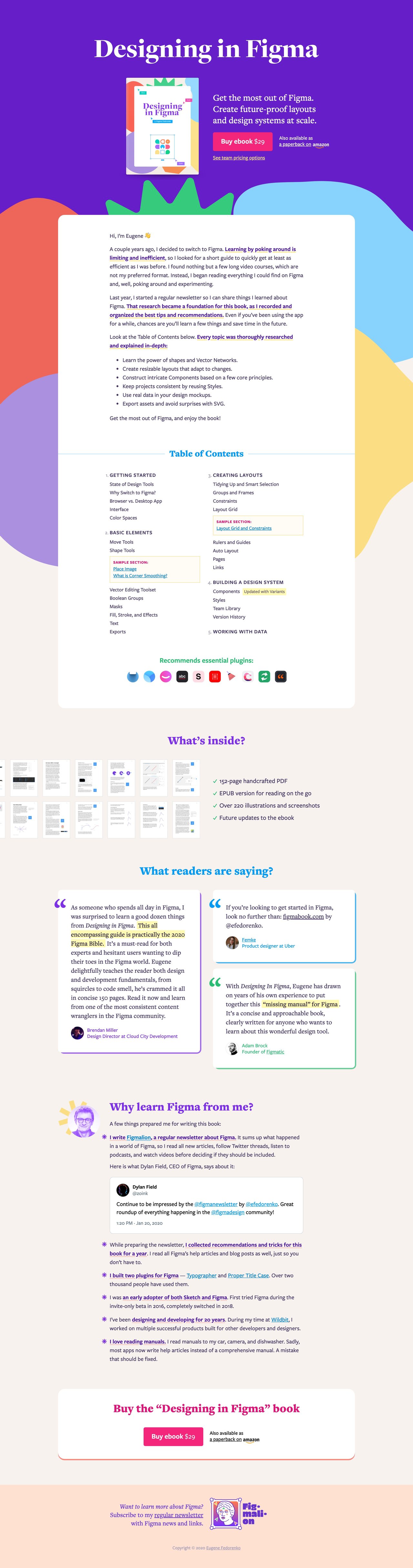 ‘Designing in Figma’ Book Website Screenshot
