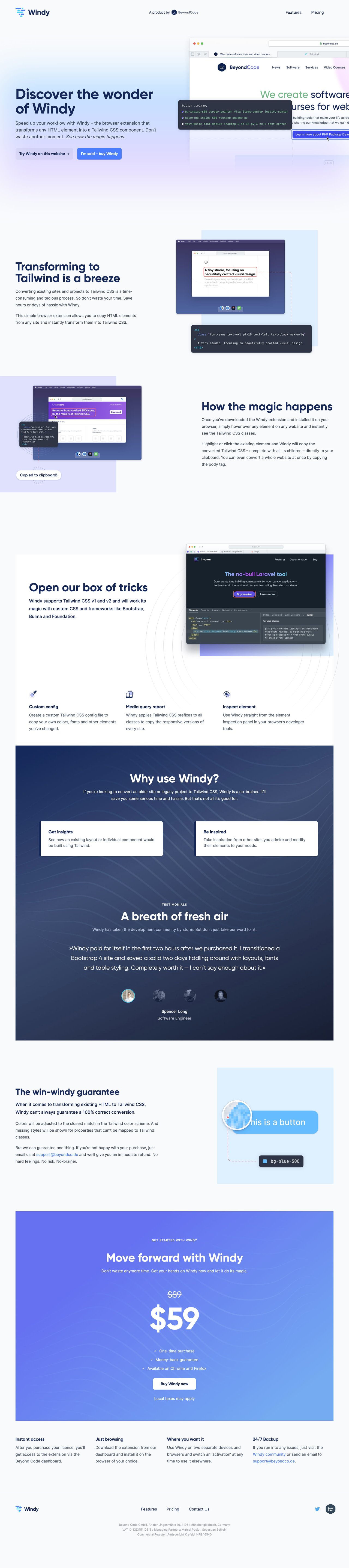 Windy Website Screenshot