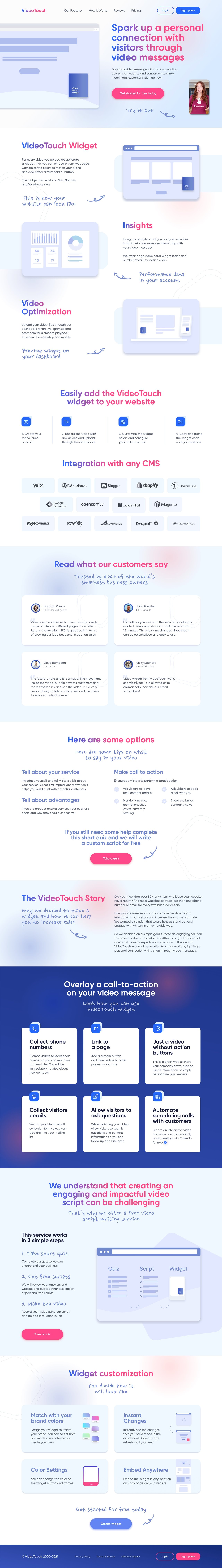 VideoTouch Website Screenshot