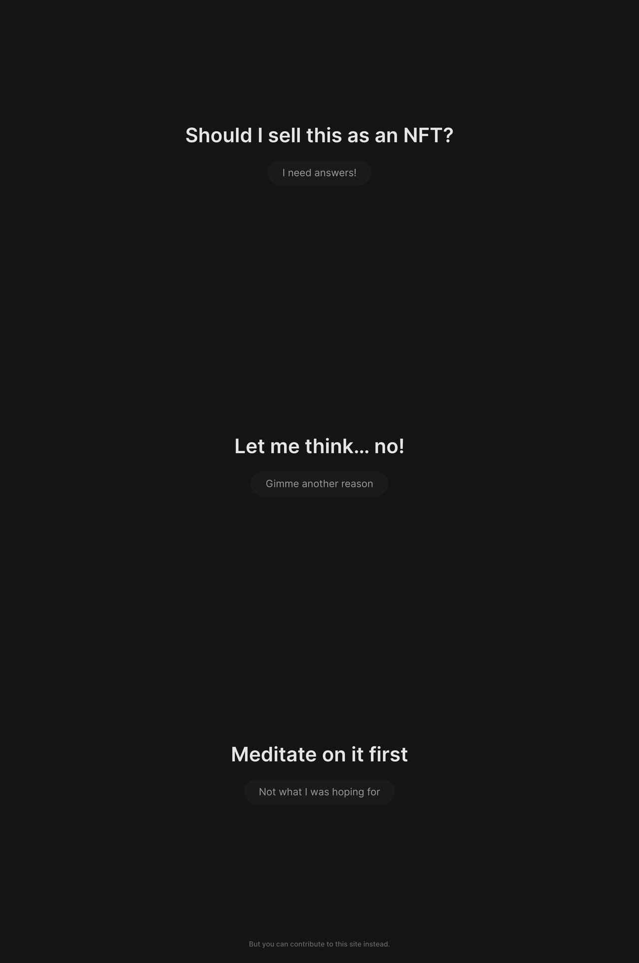 Should I sell this as an NFT? Website Screenshot