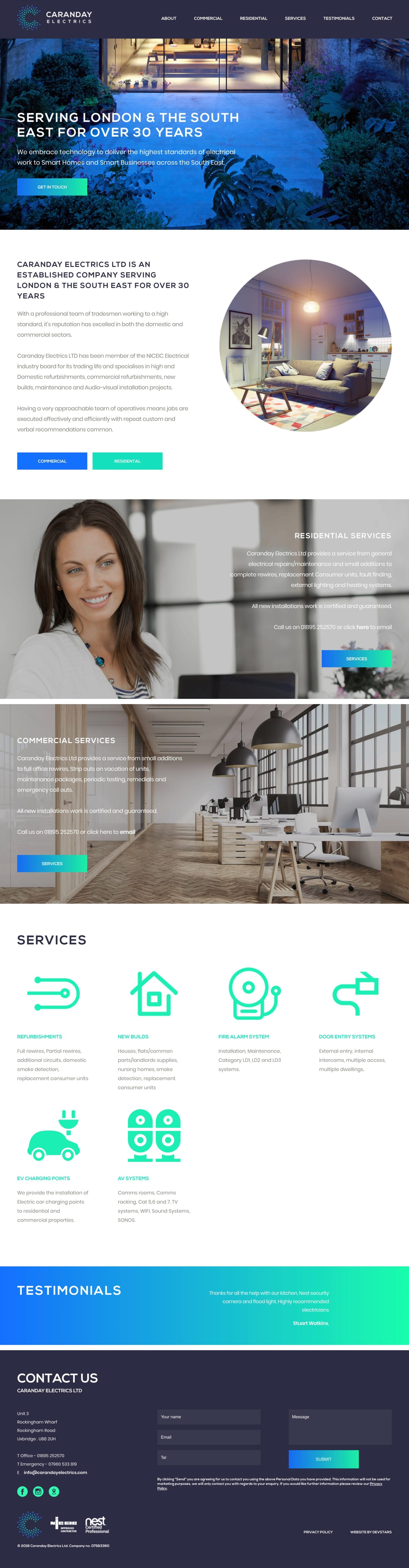 Caranday Electrics Website Screenshot