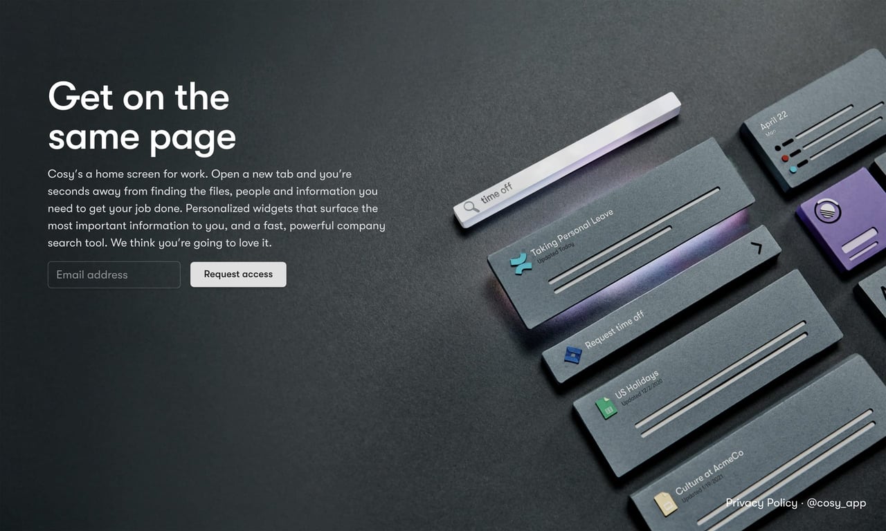 Cosy Website Screenshot