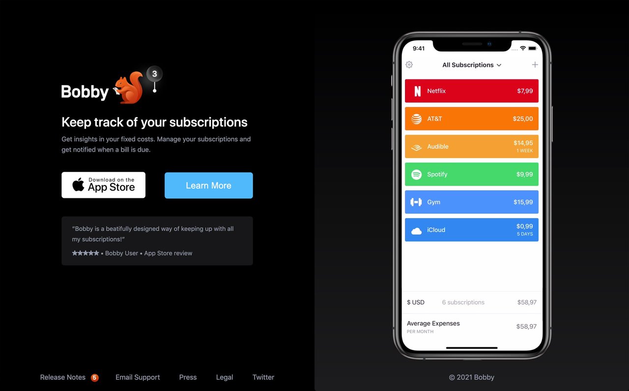 Bobby Website Screenshot
