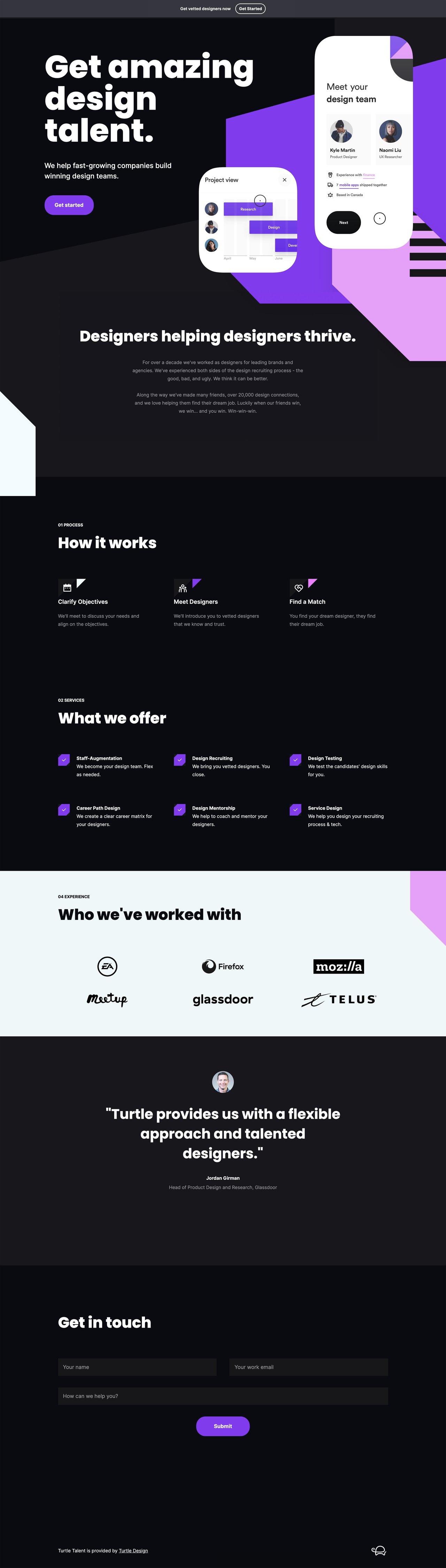 Turtle Talent Website Screenshot