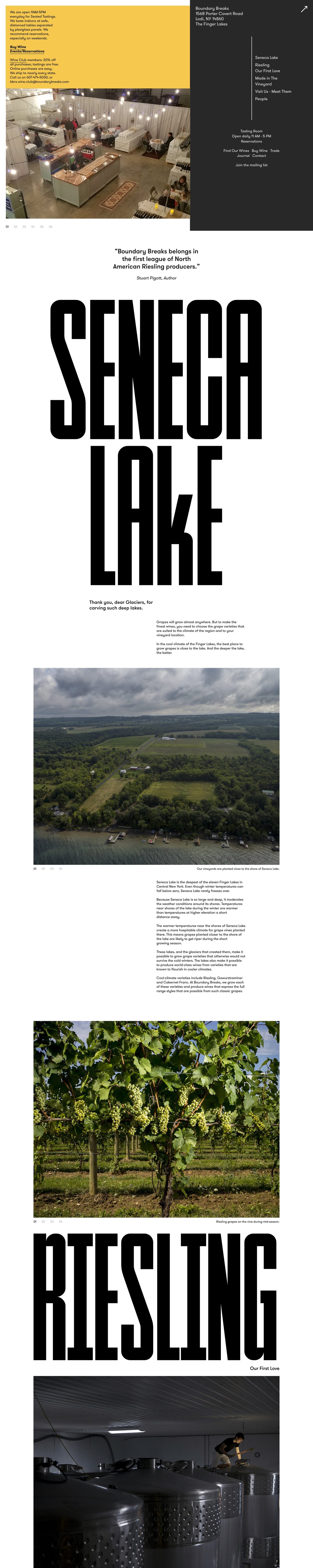 Boundary Breaks Wine Website Screenshot