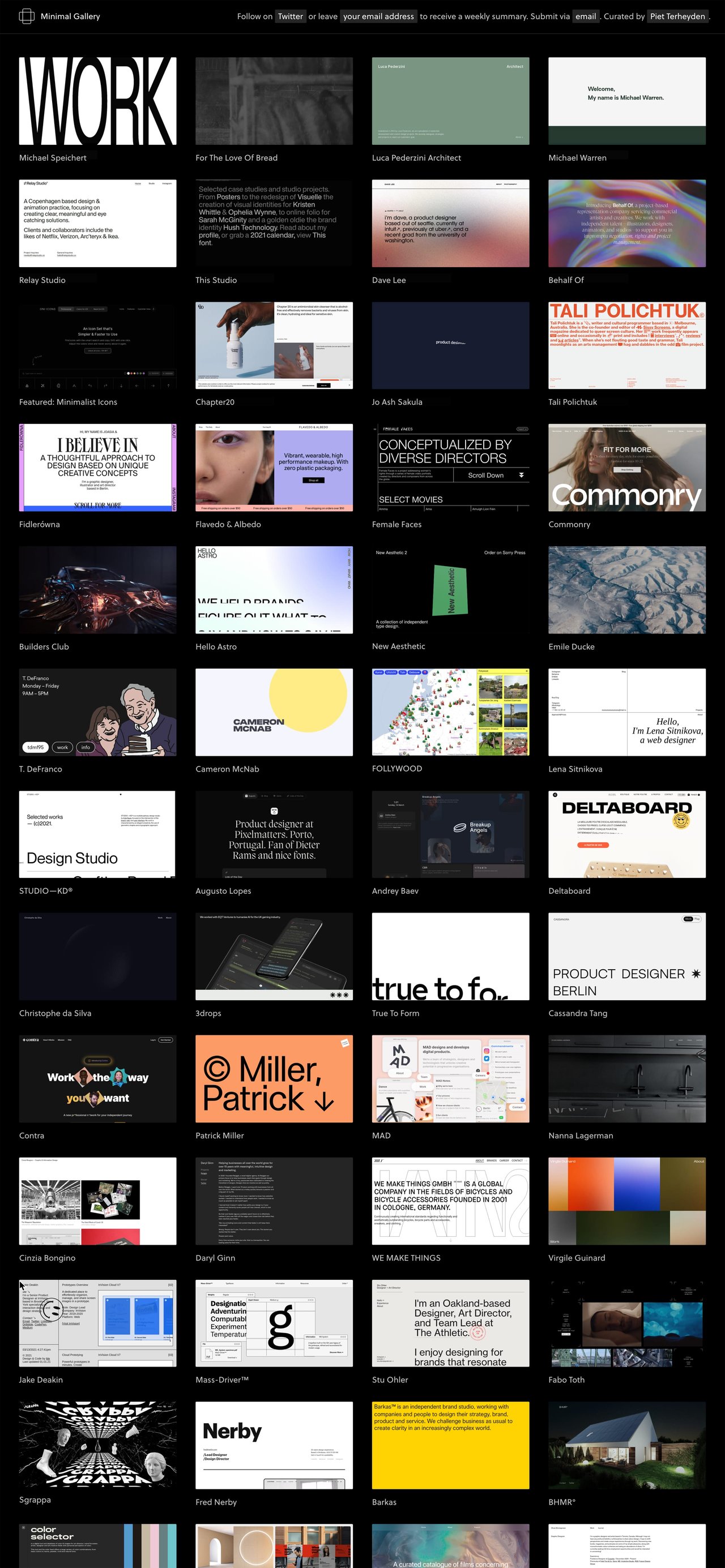 Minimal Gallery Website Screenshot