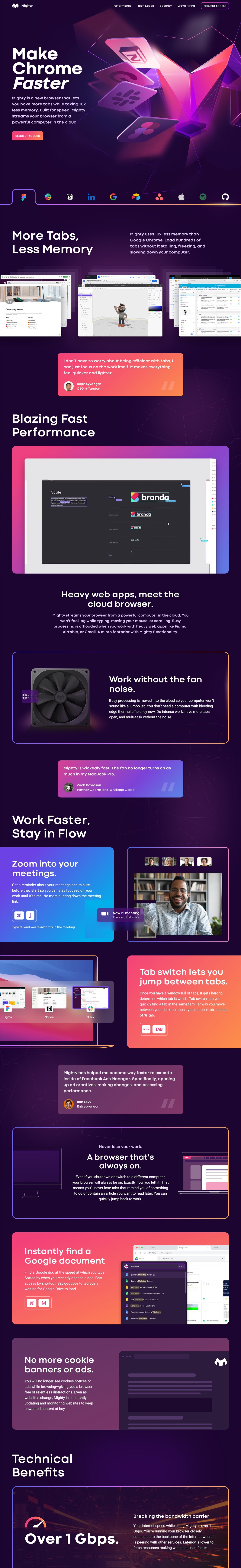 Mighty Website Screenshot