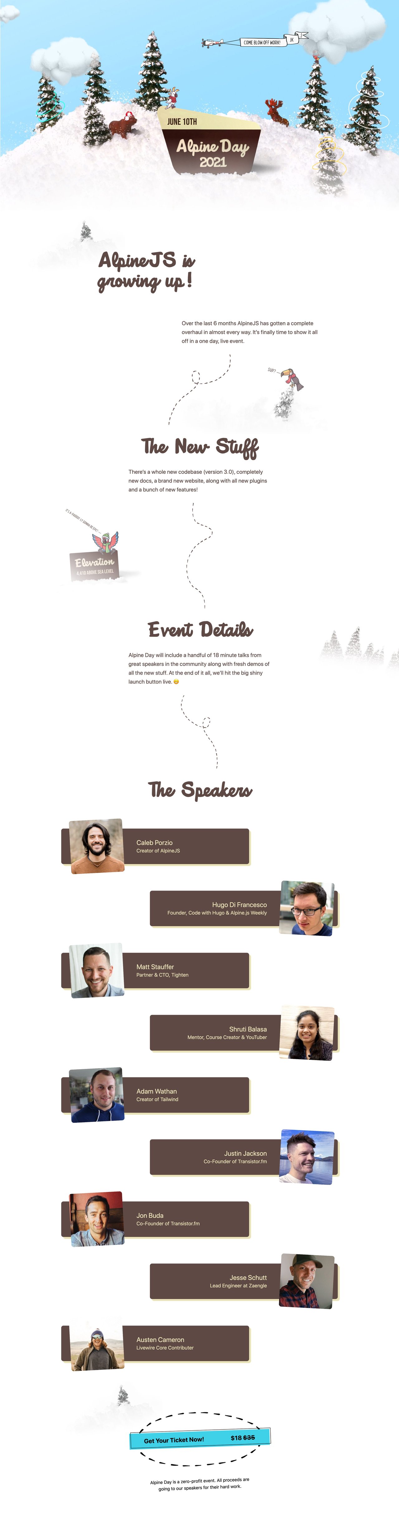 Alpine Day 2021 Website Screenshot