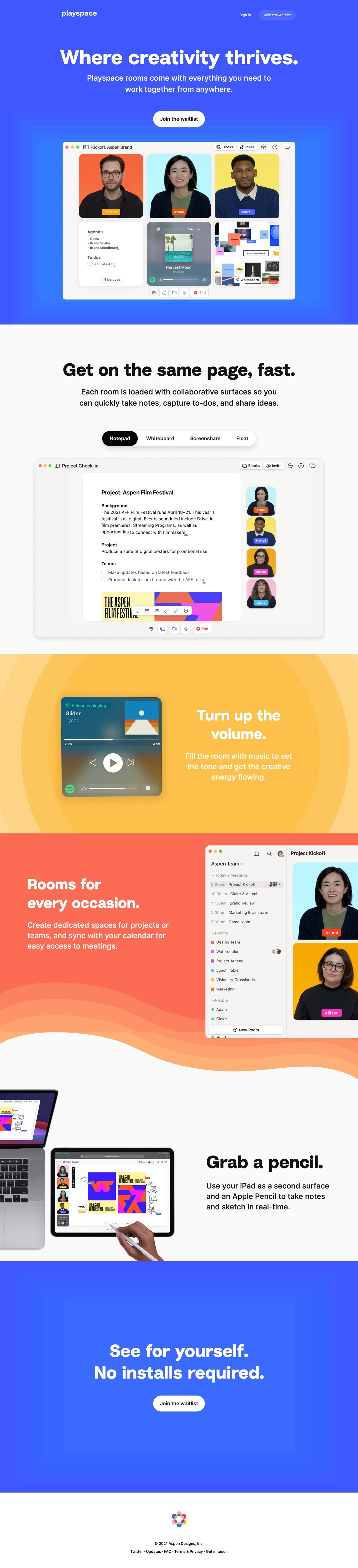 Playspace Website Screenshot