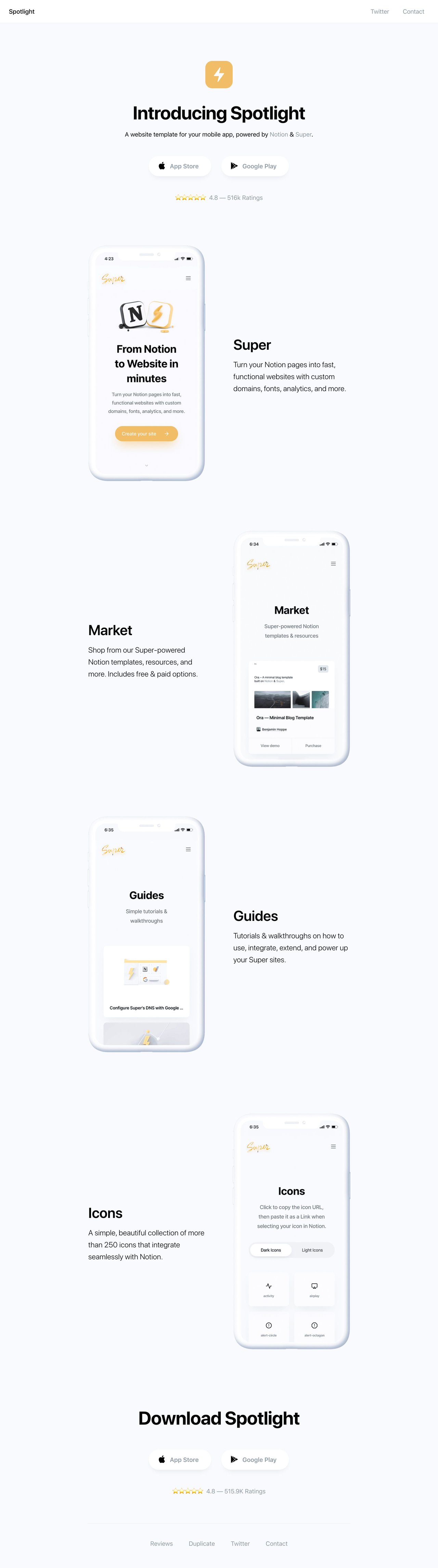 Spotlight Website Screenshot