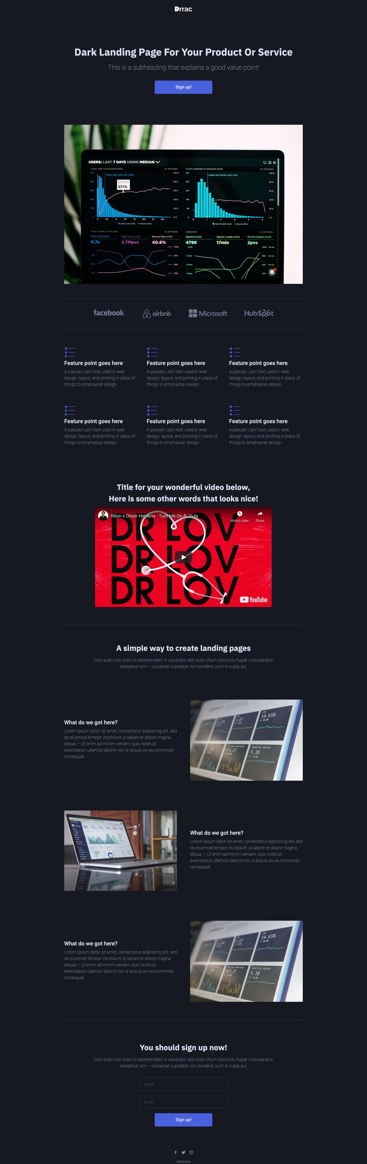Dark Startup Website Screenshot