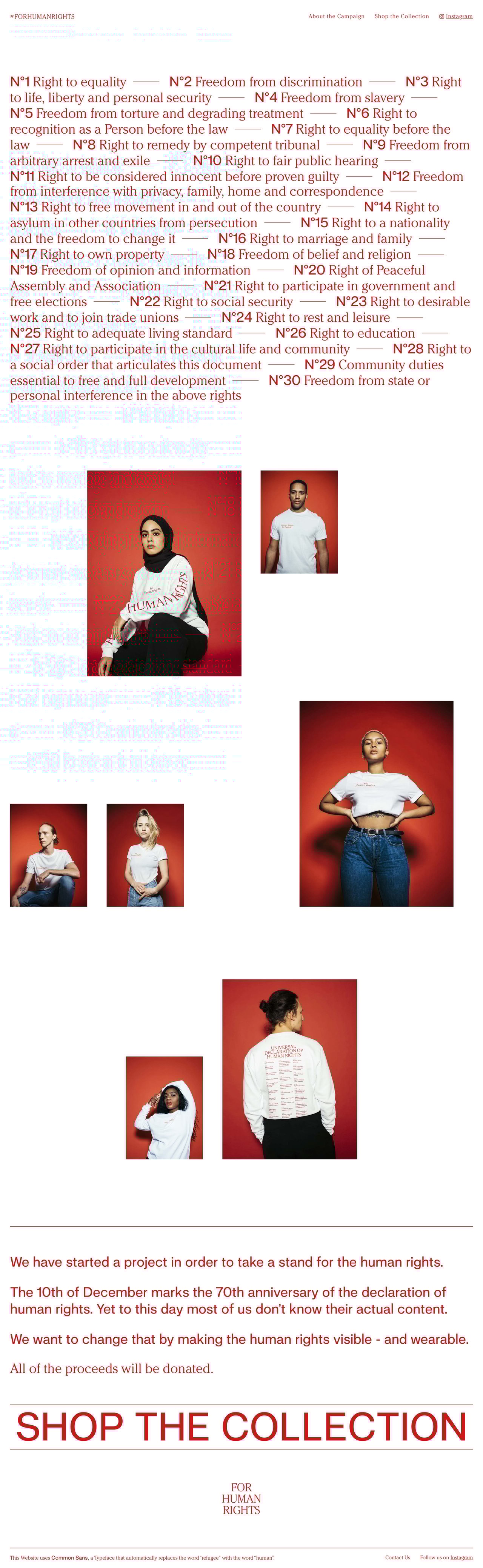 #ForHumanRights Website Screenshot