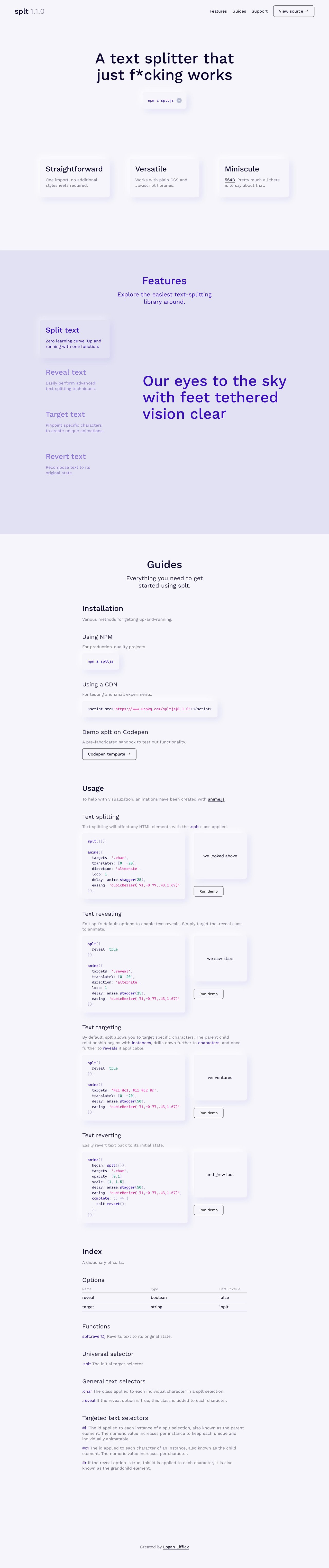 splt.js Website Screenshot