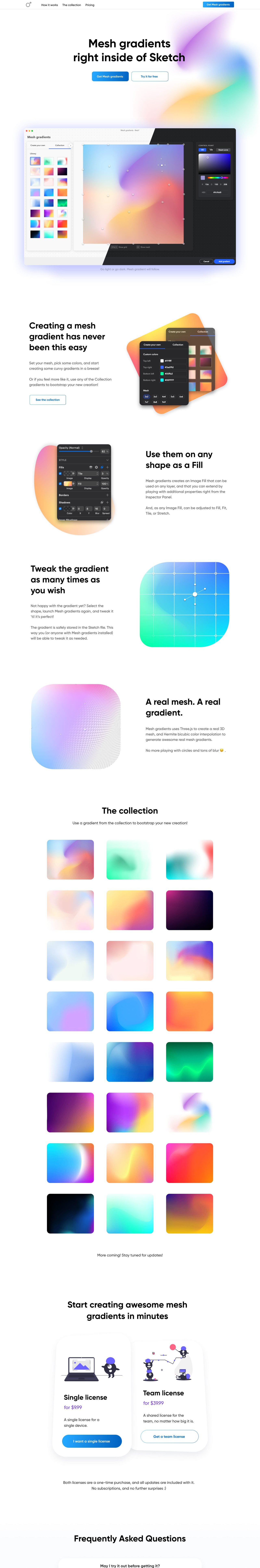 Mesh Gradients Website Screenshot