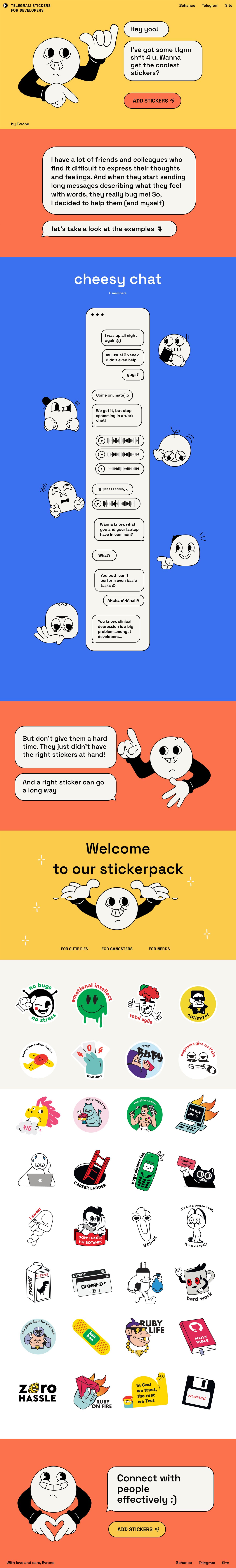 Telegram stickers for developers Website Screenshot