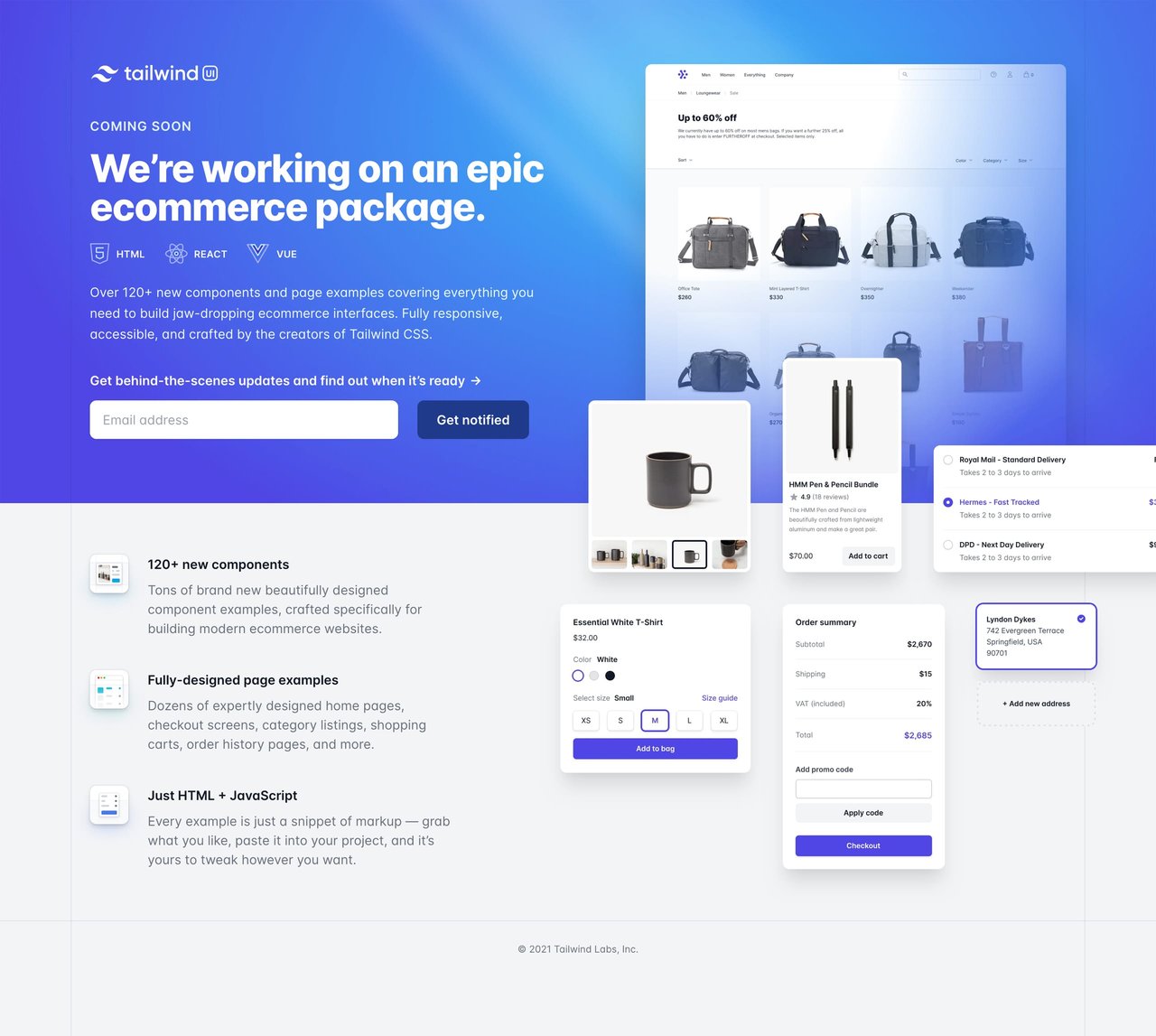 Tailwind UI Ecommerce Website Screenshot