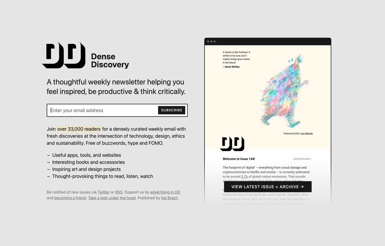 Dense Discovery Website Screenshot