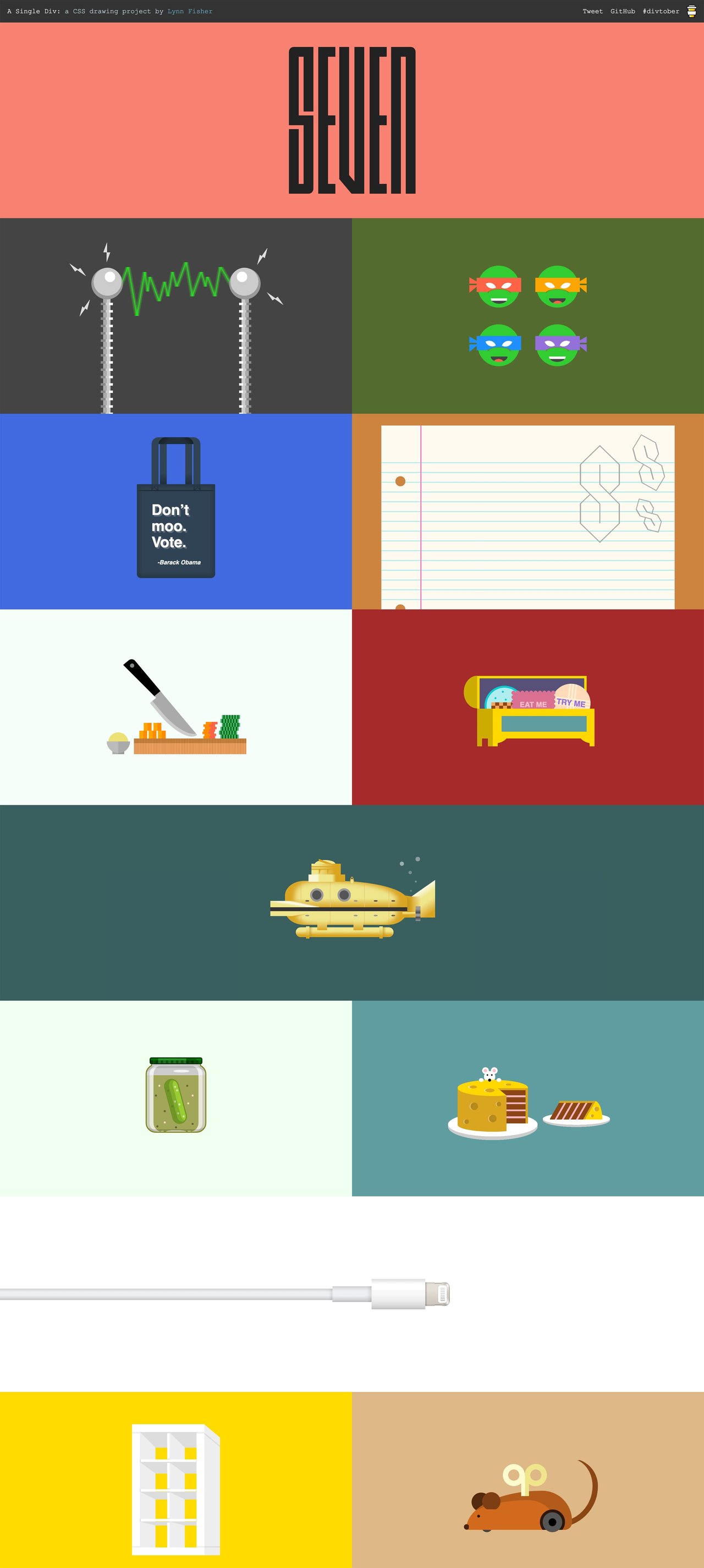 A Single Div Website Screenshot